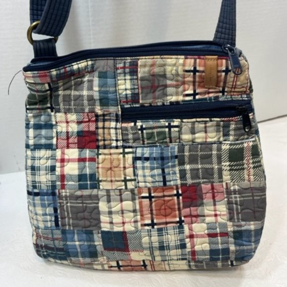 Donna Sharp Quilted Puzzle Designed Crossbody Bag Purse Adj 12x10.5" - Picture 4 of 11